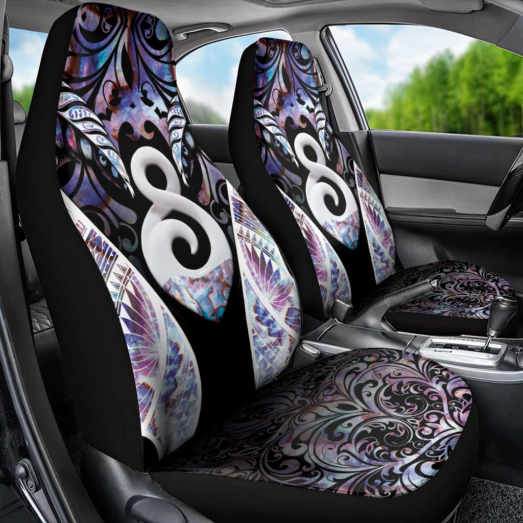 New Zealand Aotearoa Car Seat Cover Pikorua Single Twist Pink Paua Shell DT05 - Polynesian Pride