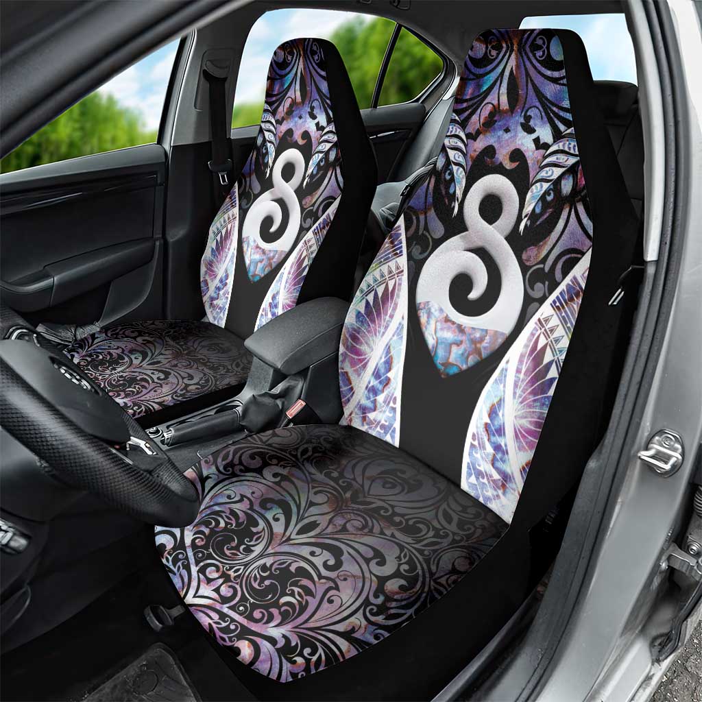 New Zealand Aotearoa Car Seat Cover Pikorua Single Twist Pink Paua Shell DT05 - Polynesian Pride