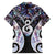 New Zealand Aotearoa Family Matching Off Shoulder Maxi Dress and Hawaiian Shirt Pikorua Single Twist Pink Paua Shell