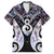 New Zealand Aotearoa Family Matching Off Shoulder Short Dress and Hawaiian Shirt Pikorua Single Twist Pink Paua Shell