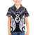 New Zealand Aotearoa Family Matching Off Shoulder Short Dress and Hawaiian Shirt Pikorua Single Twist Pink Paua Shell
