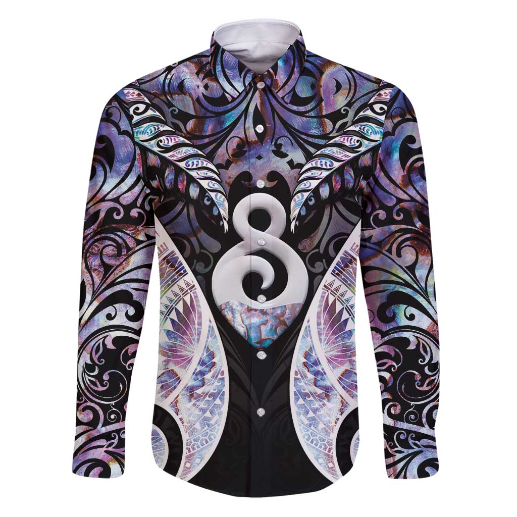 New Zealand Aotearoa Family Matching Puletasi and Hawaiian Shirt Pikorua Single Twist Pink Paua Shell