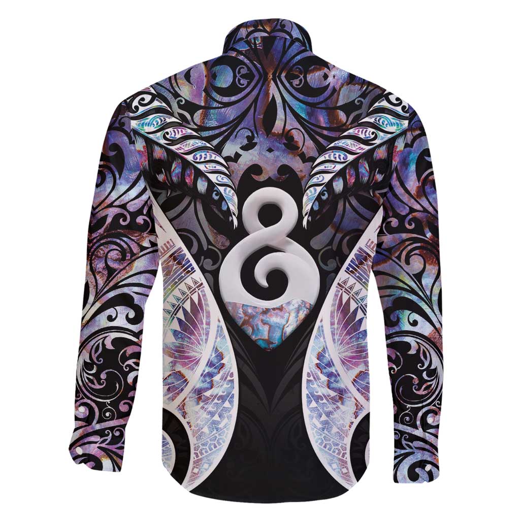 New Zealand Aotearoa Family Matching Puletasi and Hawaiian Shirt Pikorua Single Twist Pink Paua Shell