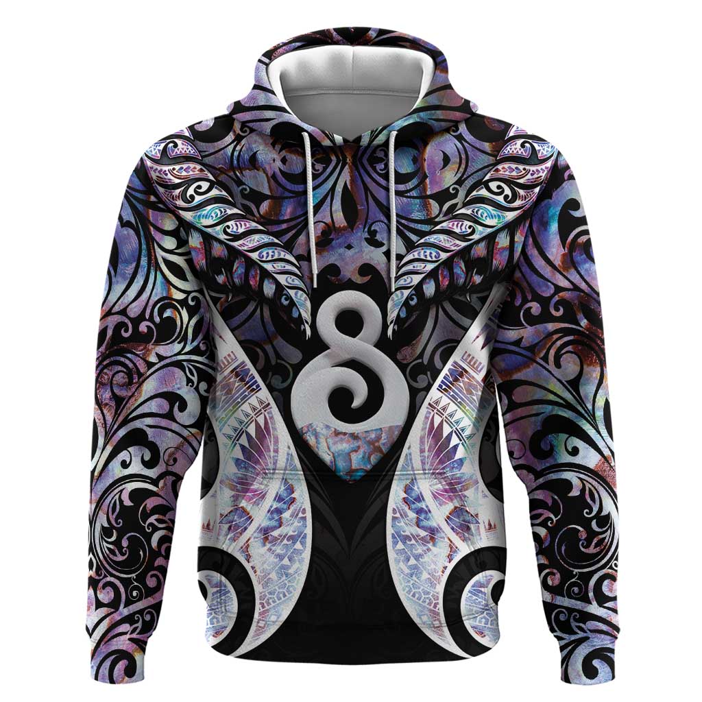 New Zealand Aotearoa Hoodie Pikorua Single Twist Pink Paua Shell