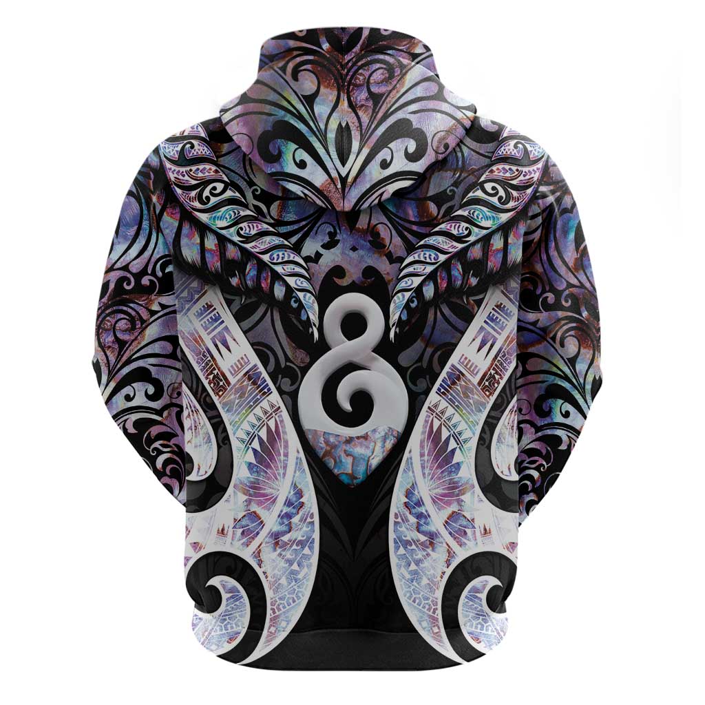 New Zealand Aotearoa Hoodie Pikorua Single Twist Pink Paua Shell