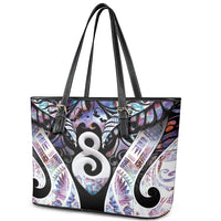 New Zealand Aotearoa Leather Tote Bag Pikorua Single Twist Pink Paua Shell