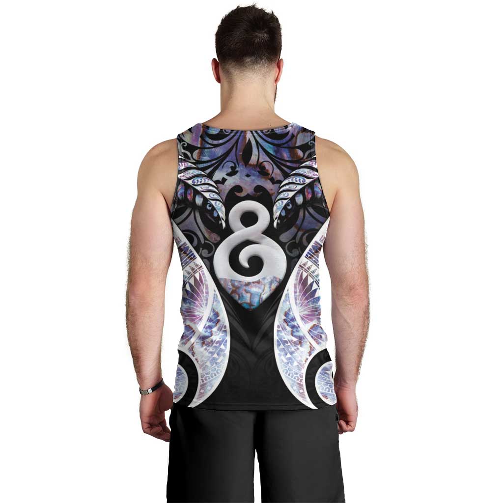 New Zealand Aotearoa Men Tank Top Pikorua Single Twist Pink Paua Shell