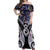New Zealand Aotearoa Off Shoulder Maxi Dress Pikorua Single Twist Pink Paua Shell