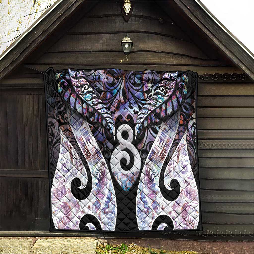 New Zealand Aotearoa Quilt Pikorua Single Twist Pink Paua Shell