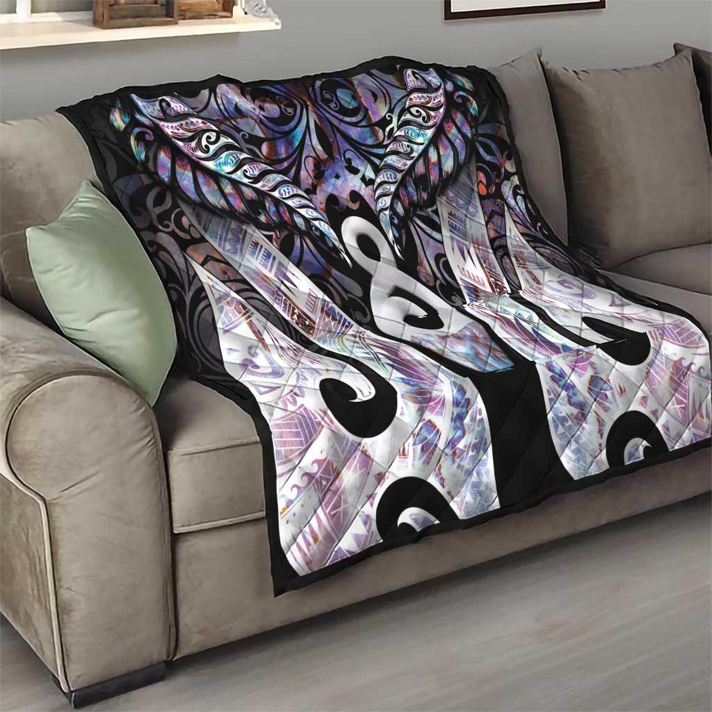 New Zealand Aotearoa Quilt Pikorua Single Twist Pink Paua Shell