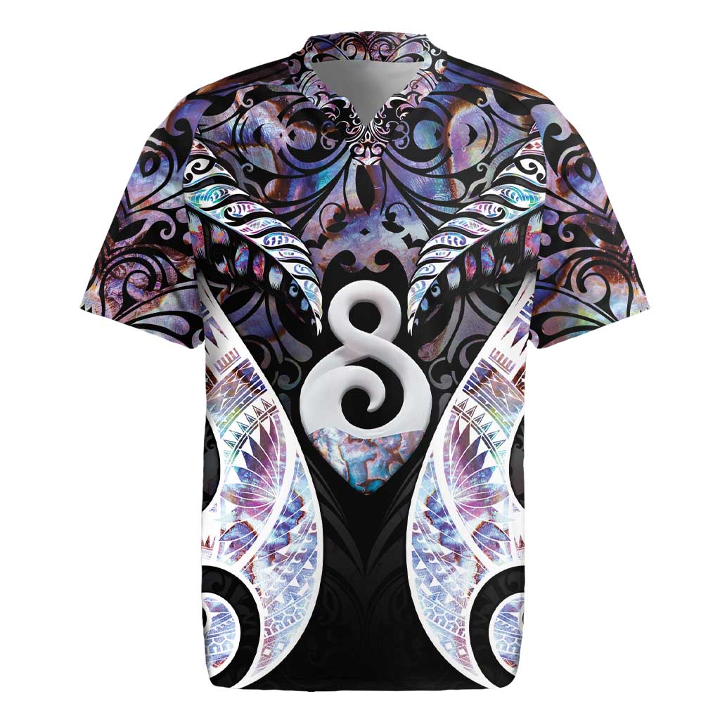 New Zealand Aotearoa Rugby Jersey Pikorua Single Twist Pink Paua Shell