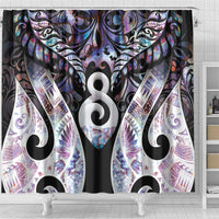 New Zealand Aotearoa Shower Curtain Pikorua Single Twist Pink Paua Shell