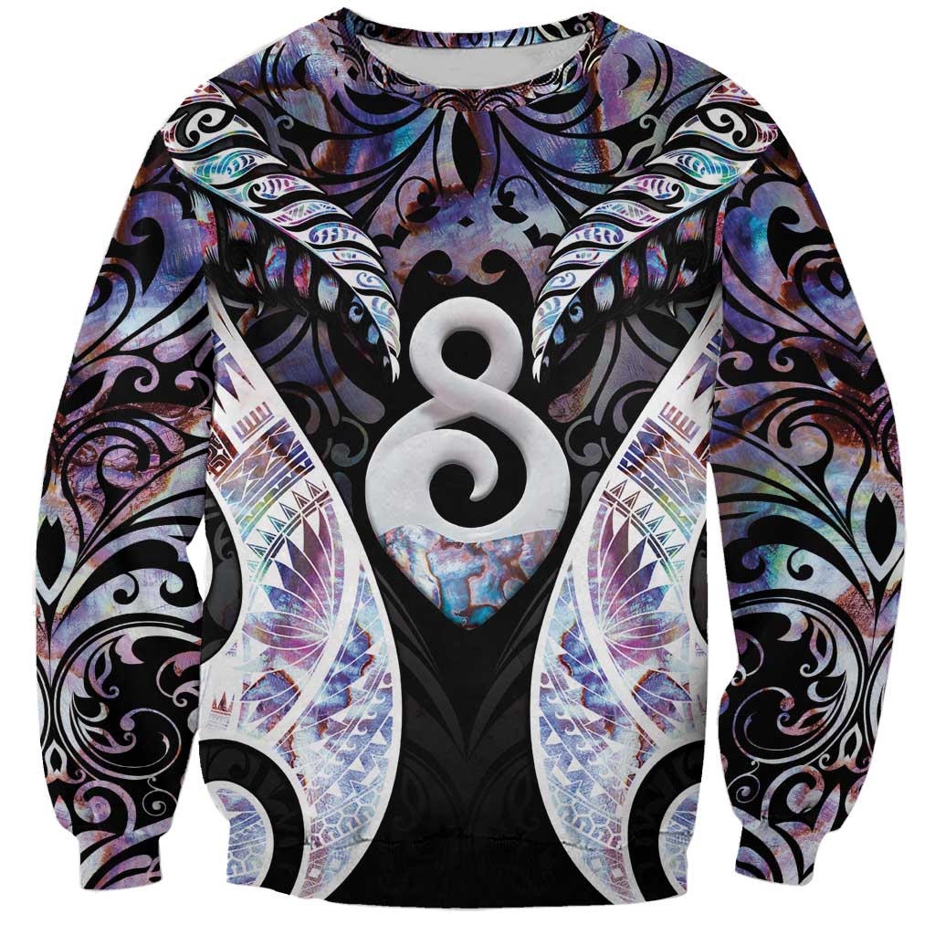 New Zealand Aotearoa Sweatshirt Pikorua Single Twist Pink Paua Shell