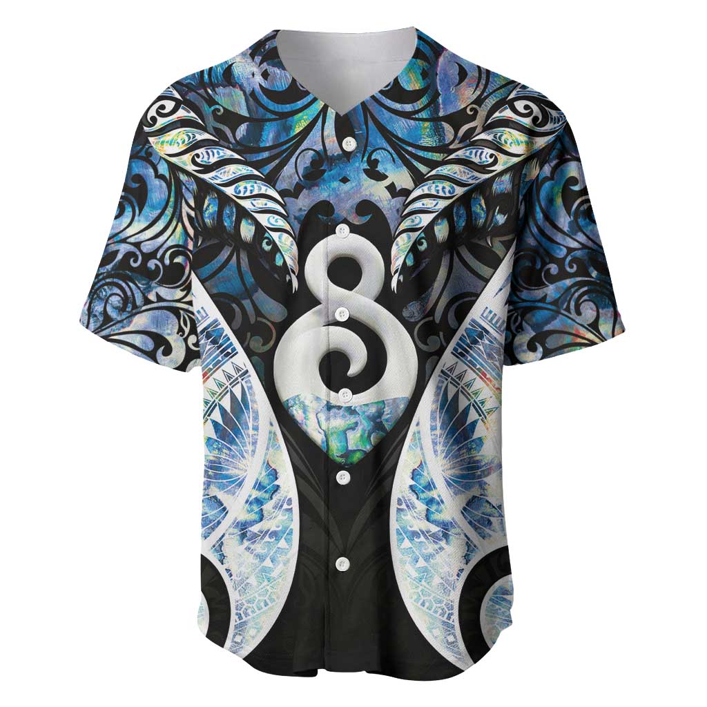 New Zealand Aotearoa Baseball Jersey Pikorua Single Twist Green Paua Shell