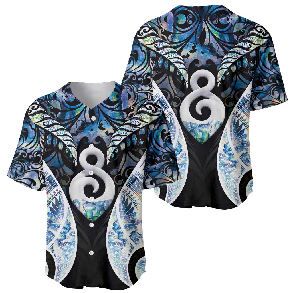 New Zealand Aotearoa Baseball Jersey Pikorua Single Twist Green Paua Shell