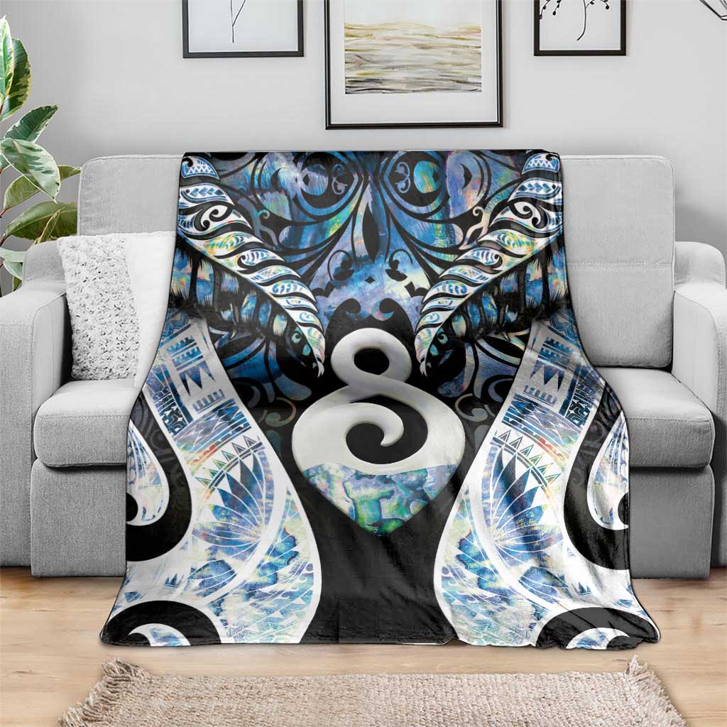 New Zealand Aotearoa Blanket Pikorua Single Twist Green Paua Shell