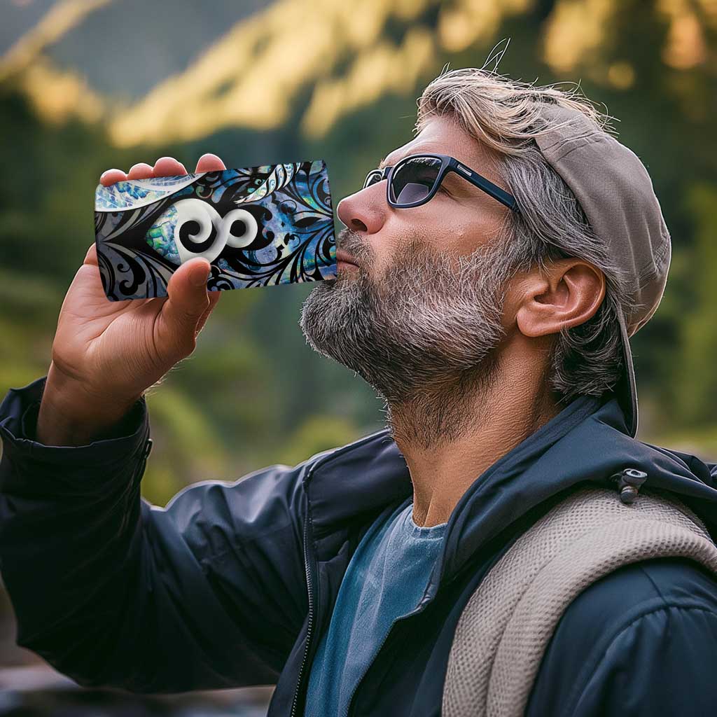 New Zealand Aotearoa 4 in 1 Can Cooler Tumbler Pikorua Single Twist Green Paua Shell