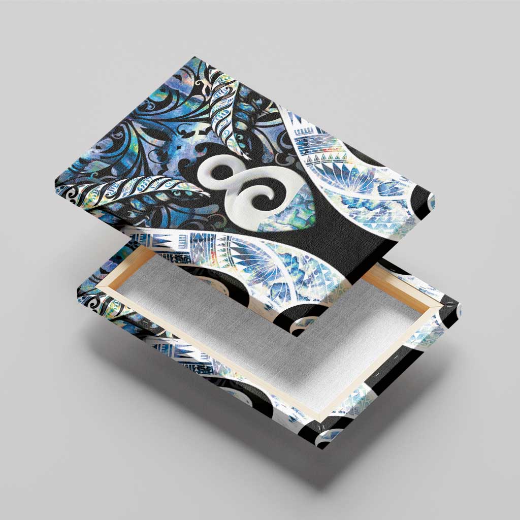 New Zealand Aotearoa Canvas Wall Art Pikorua Single Twist Green Paua Shell