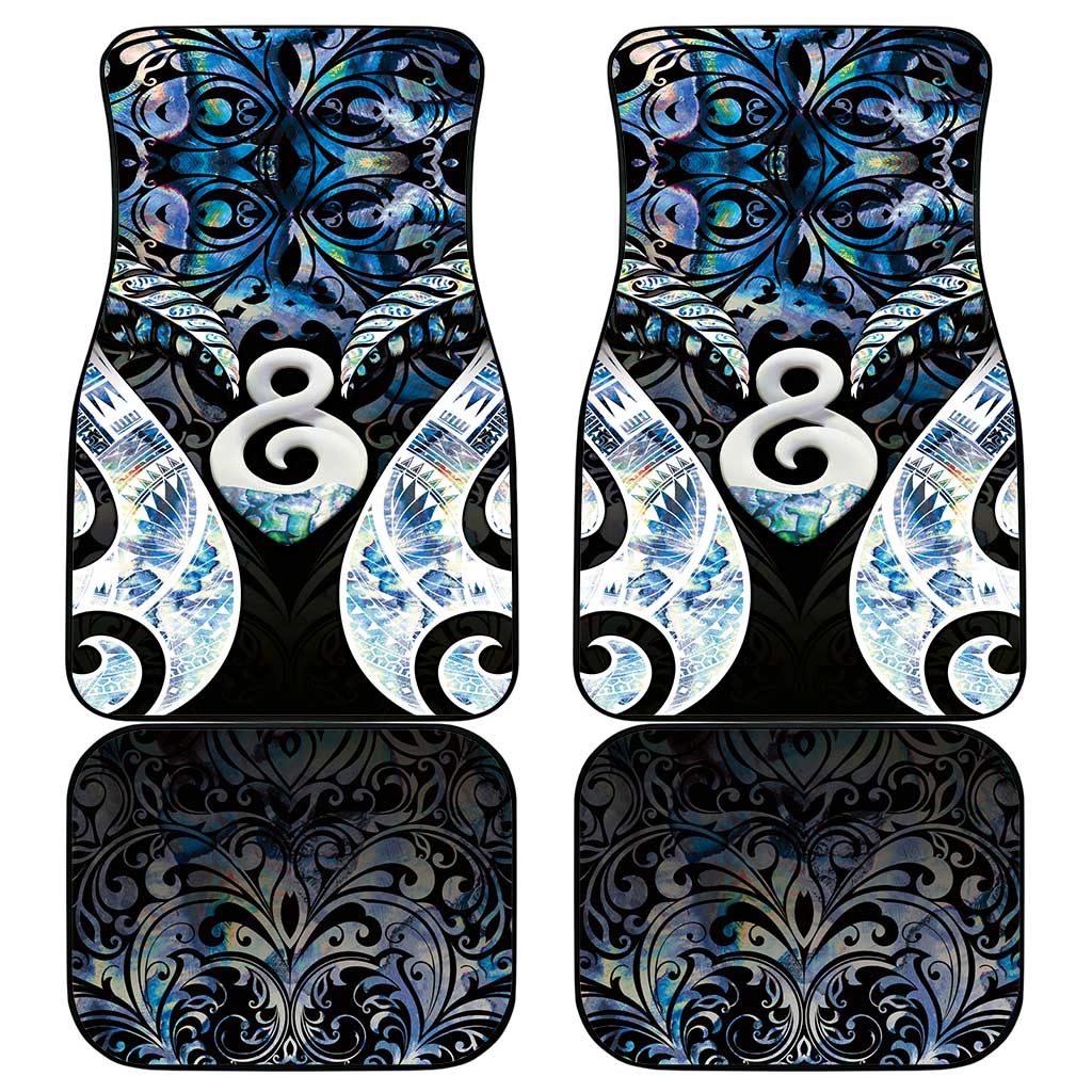 New Zealand Aotearoa Car Mats Pikorua Single Twist Green Paua Shell