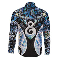 New Zealand Aotearoa Family Matching Long Sleeve Bodycon Dress and Hawaiian Shirt Pikorua Single Twist Green Paua Shell DT05 - Polynesian Pride