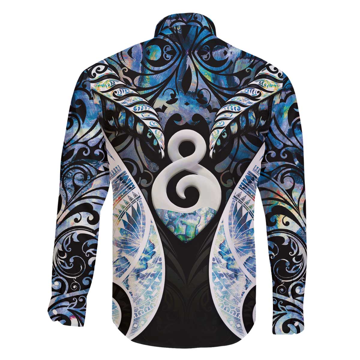 New Zealand Aotearoa Family Matching Off The Shoulder Long Sleeve Dress and Hawaiian Shirt Pikorua Single Twist Green Paua Shell