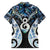 New Zealand Aotearoa Family Matching Off Shoulder Short Dress and Hawaiian Shirt Pikorua Single Twist Green Paua Shell