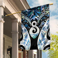 New Zealand Aotearoa Garden Flag Pikorua Single Twist Green Paua Shell