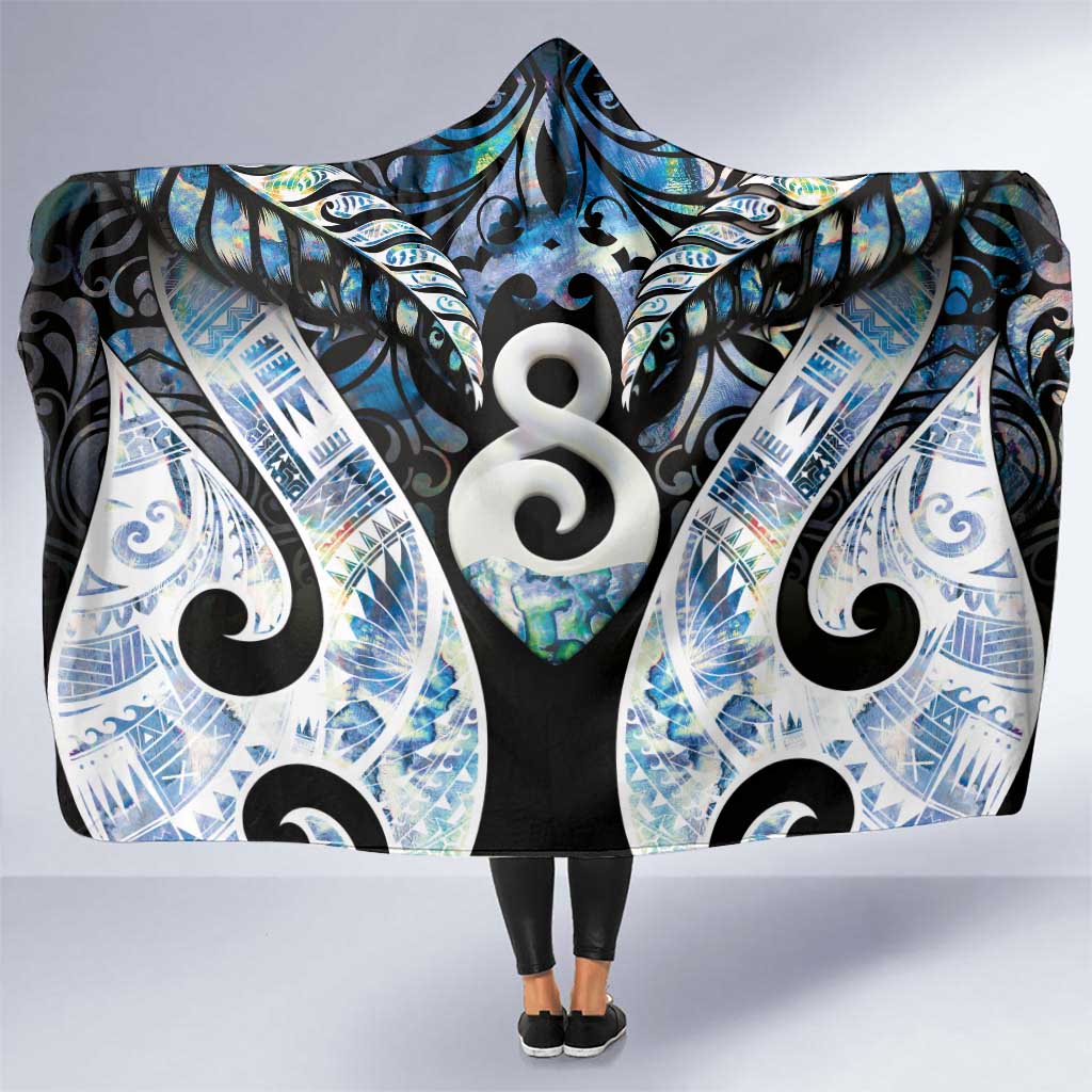 New Zealand Aotearoa Hooded Blanket Pikorua Single Twist Green Paua Shell DT05 One Size Green - Polynesian Pride