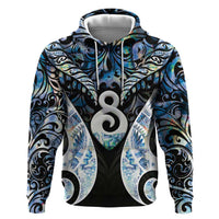 New Zealand Aotearoa Hoodie Pikorua Single Twist Green Paua Shell