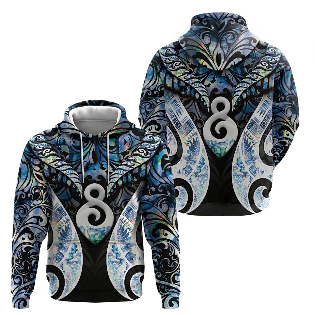 New Zealand Aotearoa Hoodie Pikorua Single Twist Green Paua Shell
