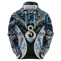New Zealand Aotearoa Hoodie Pikorua Single Twist Green Paua Shell