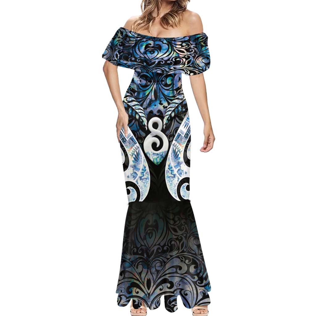 New Zealand Aotearoa Mermaid Dress Pikorua Single Twist Green Paua Shell