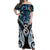 New Zealand Aotearoa Off Shoulder Maxi Dress Pikorua Single Twist Green Paua Shell