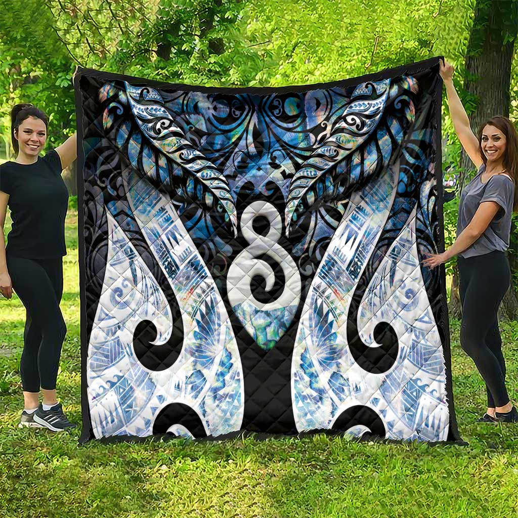 New Zealand Aotearoa Quilt Pikorua Single Twist Green Paua Shell