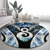 New Zealand Aotearoa Round Carpet Pikorua Single Twist Green Paua Shell