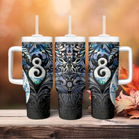 New Zealand Aotearoa Tumbler With Handle Pikorua Single Twist Green Paua Shell