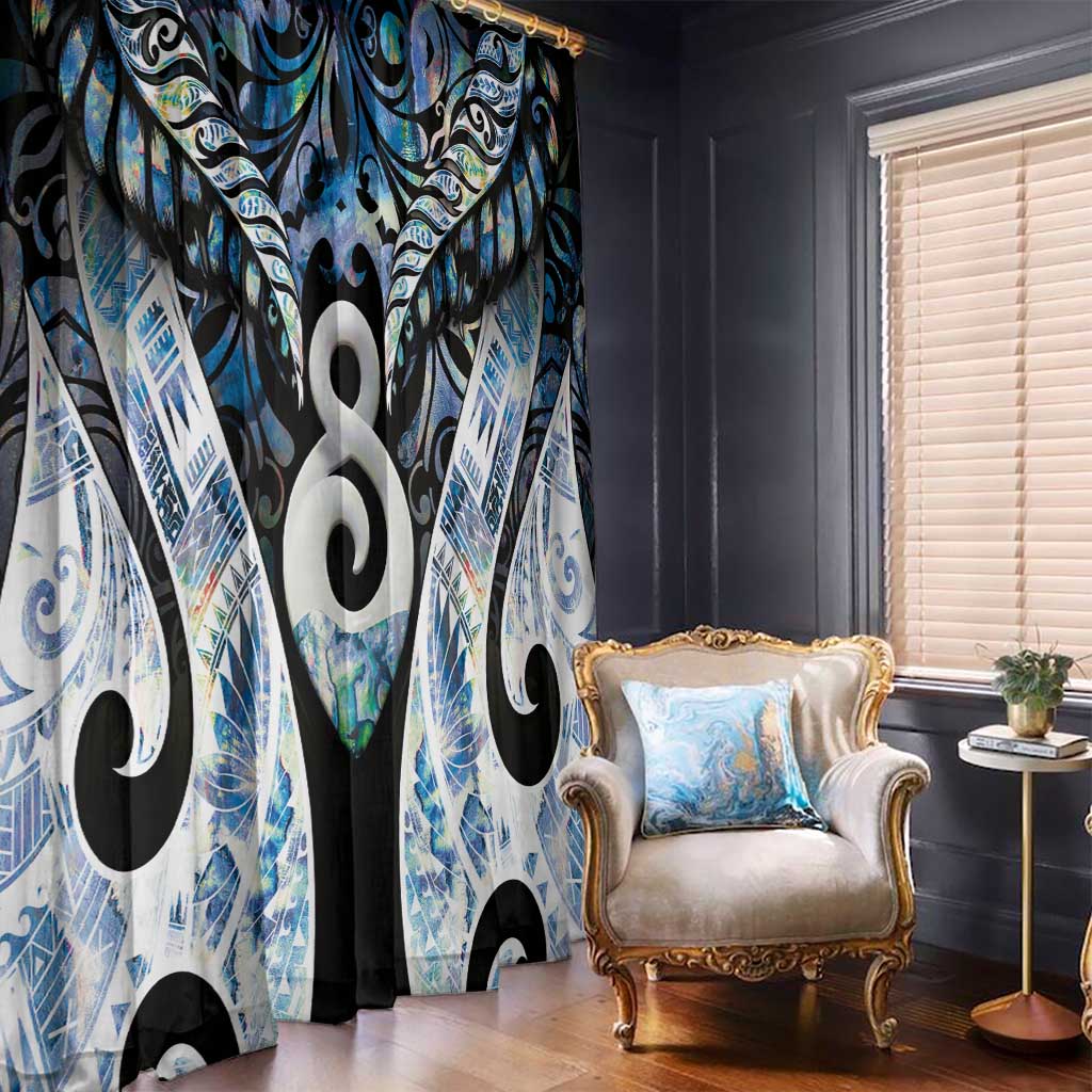 New Zealand Aotearoa Window Curtain Pikorua Single Twist Green Paua Shell