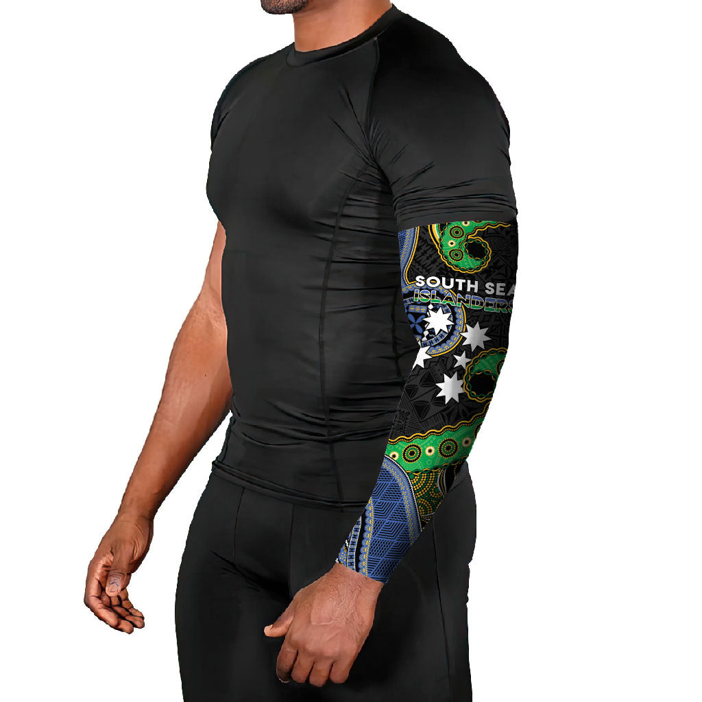 South Sea Islanders And Fiji Arm Sleeves Fijian Coat Of Arms And Southern Cross DT05 - Polynesian Pride