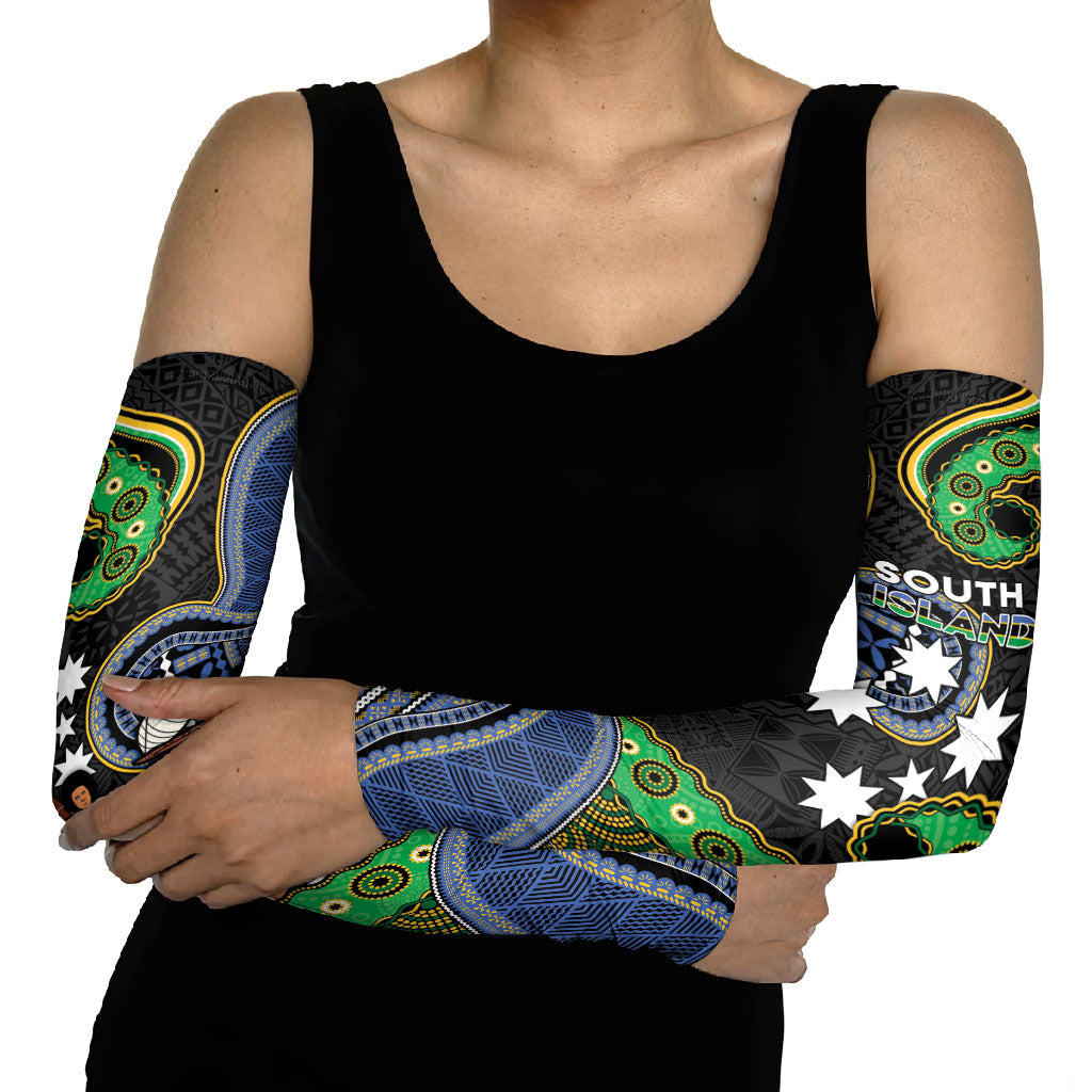 South Sea Islanders And Fiji Arm Sleeves Fijian Coat Of Arms And Southern Cross DT05 - Polynesian Pride