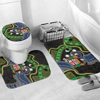 South Sea Islanders And Fiji Bathroom Set Fijian Coat Of Arms And Southern Cross DT05 Mat Set Only (3 pcs) One Size Black - Polynesian Pride