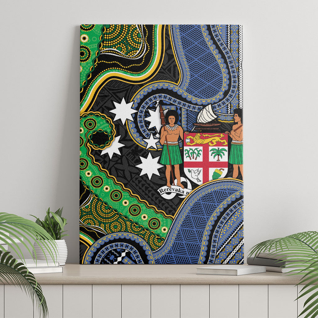 South Sea Islanders And Fiji Canvas Wall Art Fijian Coat Of Arms And Southern Cross DT05 - Polynesian Pride