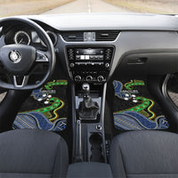 South Sea Islanders And Fiji Car Mats Fijian Coat Of Arms And Southern Cross DT05 Set 2pcs - Front Black - Polynesian Pride