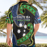 South Sea Islanders And Fiji Hawaiian Shirt Fijian Coat Of Arms And Southern Cross DT05 - Polynesian Pride