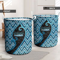 Aotearoa Atua Ranginui Laundry Basket Maori Sky Father Koru Patterns