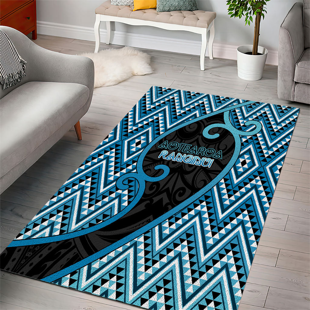 Aotearoa Atua Ranginui Area Rug Maori Sky Father Koru Patterns