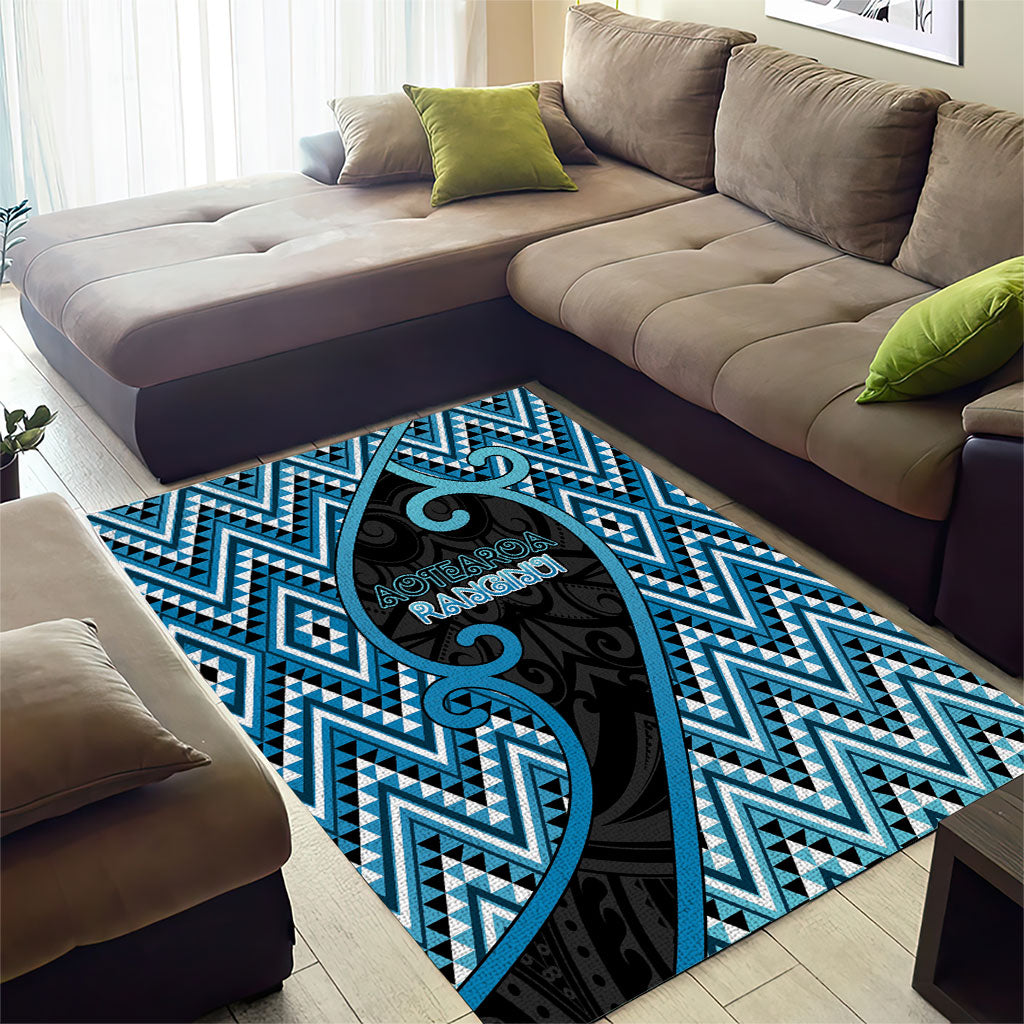 Aotearoa Atua Ranginui Area Rug Maori Sky Father Koru Patterns