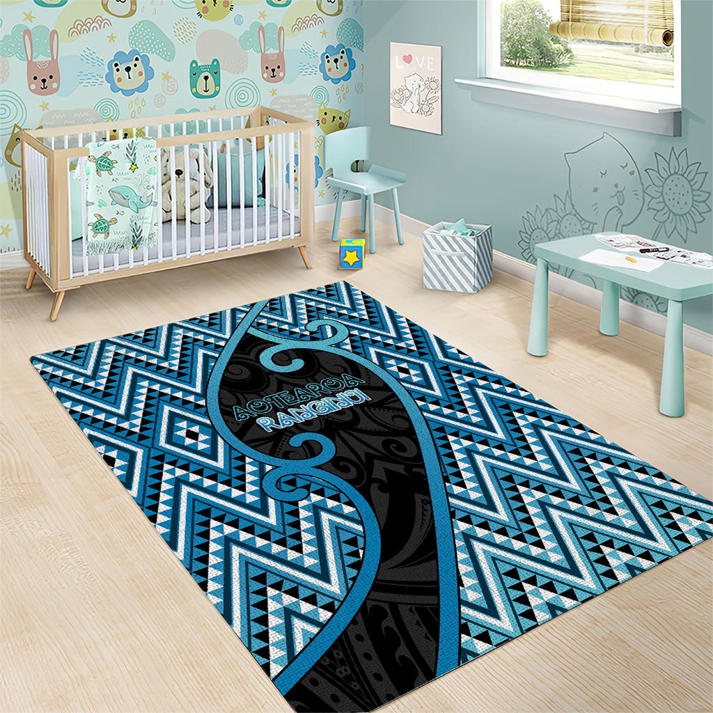 Aotearoa Atua Ranginui Area Rug Maori Sky Father Koru Patterns