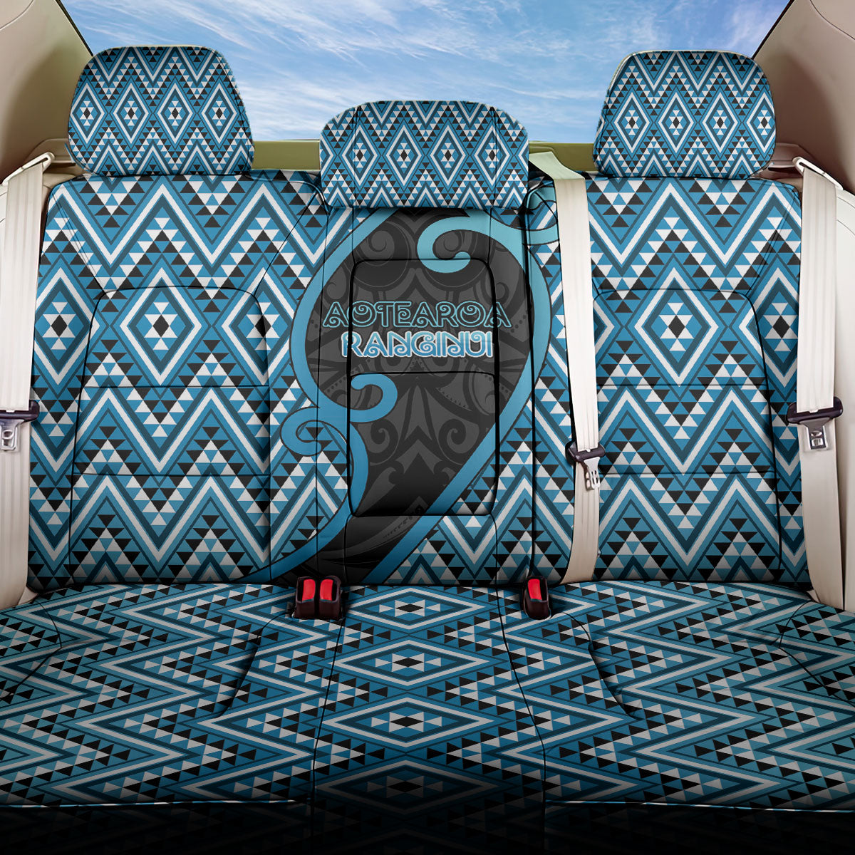 Aotearoa Atua Ranginui Back Car Seat Cover Maori Sky Father Koru Patterns