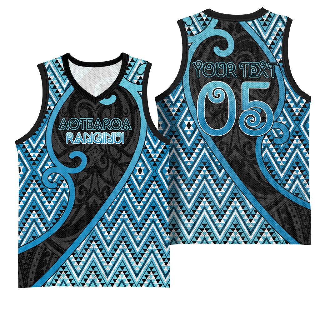 Custom Aotearoa Atua Ranginui Basketball Jersey Maori Sky Father Koru Patterns