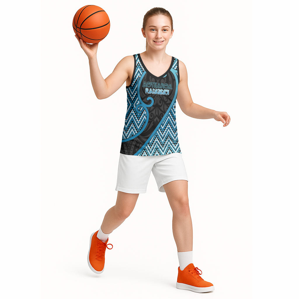 Custom Aotearoa Atua Ranginui Basketball Jersey Maori Sky Father Koru Patterns